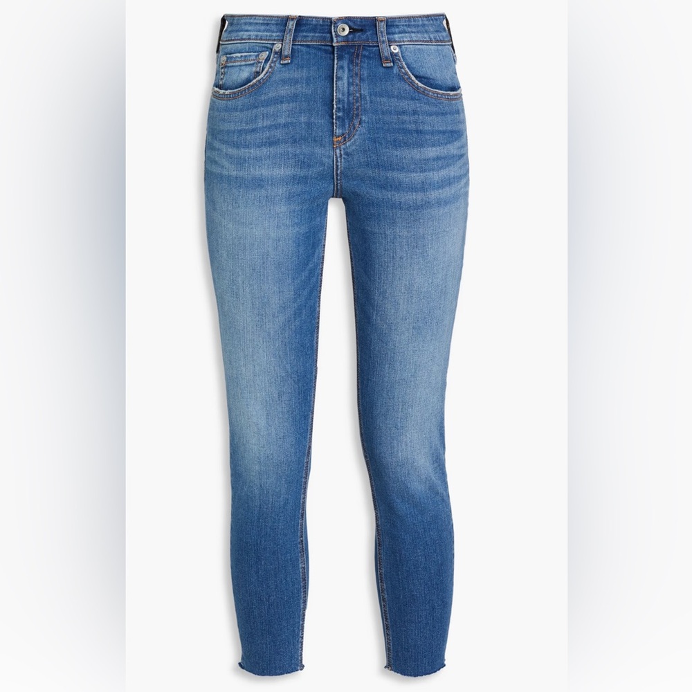 Rag & bone - Cate cropped distressed mid-rise skinny jeans